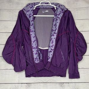 Puma Women's Size Medium Purple Full Zip Track Windbreaker Jacket Vented Vintage